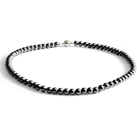 Collier Magn Tique En Perles Noires H Matites Collier Magn Tis