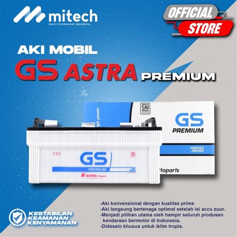 Jual Aki Genset GS PREMIUM ASTRA N200 190H52 Aki Basah 12V 200Ah