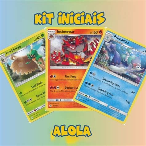 Pok Mon Kit Iniciais De Alola Incineroar Primarina Decidueye Sol E Lua