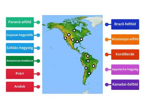 Amerika Domborzata Labelled Diagram