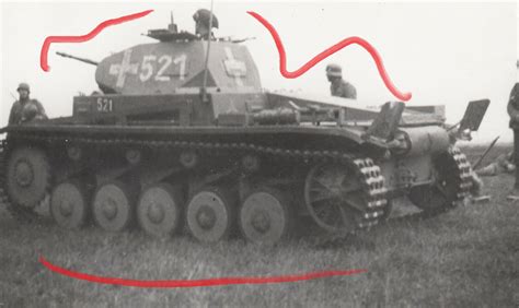 Foto WH Soldat Panzer Tank Panzer I II Kennung 521 Polen 1939