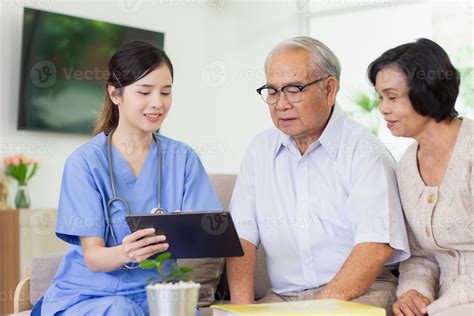 Nursing Home Care Concept The Staff Explained To The Elderly Who