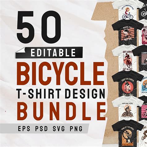 50 Awesome Bicycle T Shirt Designs Bundle Collection