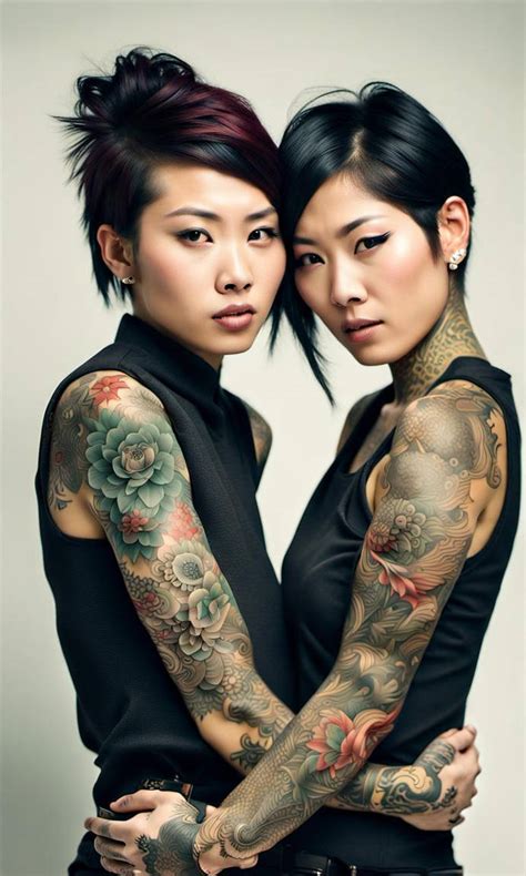 Two Tattooed Asian Lesbian Women By Tiamatnightmare On Deviantart