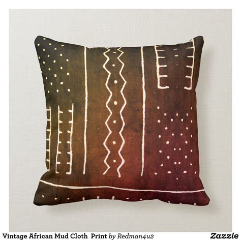 Vintage African Mud Cloth Print Throw Pillow Zazzle African Mud