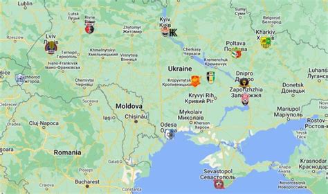 Ukrainian Premier League Teams Map with logos | Ukrainian Premier ...