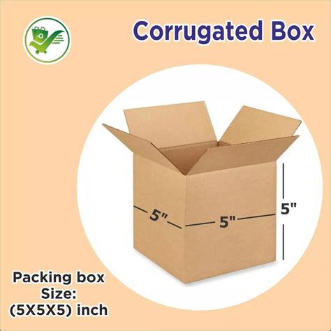 Box Brother 3 Ply Brown Corrugated Box 5x5x5 Inch Packi