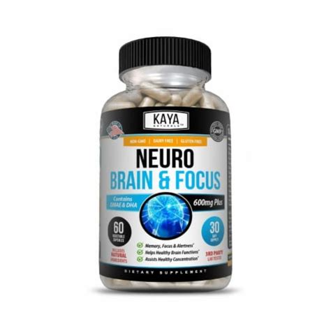 Neuro Brain And Focus Kaya 60ct Healthy Memory Function Clarity Nootropic