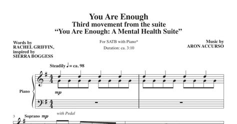 You Are Enough Third Movement From The Suite You Are Enough A Mental Health Suite Satb Choir