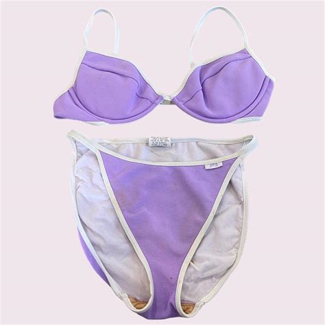 Vintage Jag Purple Bikini Set Size Would Fit Depop