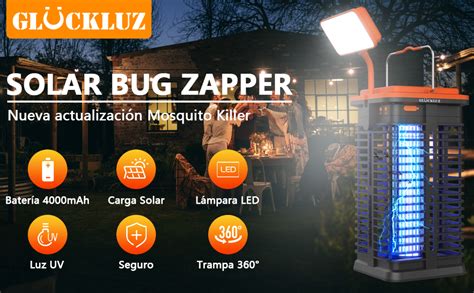 Gl Ckluz Mata Mosquitos Solar Con Luz Led L Mpara Mata Mosquitos A