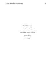 IHP 630 Milestone One Docx DRAFT OF FINANCIAL PRINCIPLES 1 IHP 630