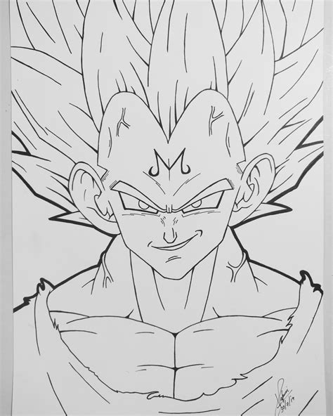 I made a sketch of Majin Vegeta : r/dbz