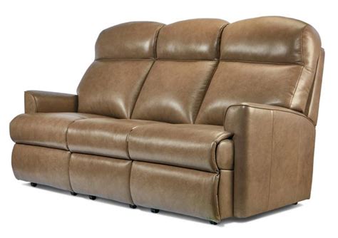 Sherborne Harrow Electric Reclining Leather Three Seater Settee