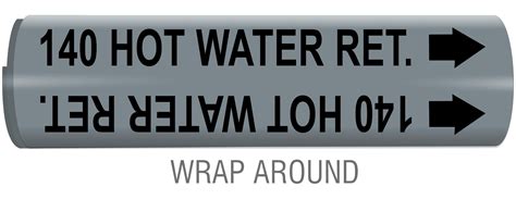 Hot Water Ret Snap Around And Strap On Pipe Marker PipeMarker