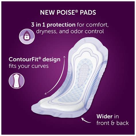 Poise Incontinence Pads For Women Contourfit Maximum Absorbency