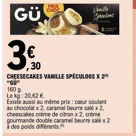 Promo Cheesecakes Vanille Spéculoos X2 gü chez E Leclerc iCatalogue fr