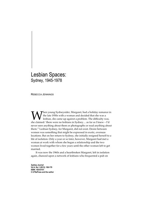 Pdf Lesbian Spaces Sydney