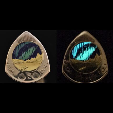 Glow in the Dark 2017 Canada Toonie $2 Coin Guitar Pick