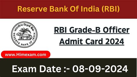 RBI Grade B Officer Phase I Result 2024 Himexam