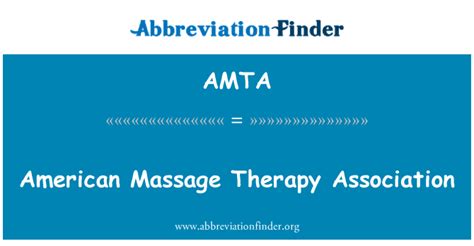 Amta Significa Asociación De Terapia De Masaje Americano American Massage Therapy Association