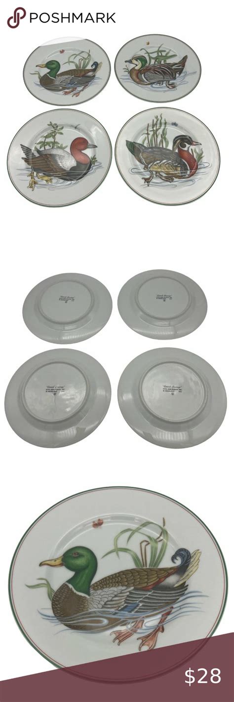 Set Of Fitz And Floyd Duck Plates Canard Sauvage Ff