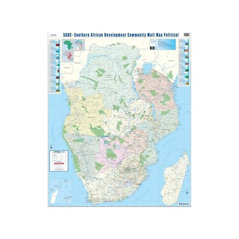 Southern African Development Community Laminated Wall Map