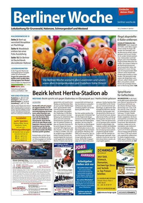 L19 Grunewald Halensee Schmargendorf Westend By Berliner Woche Issuu