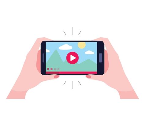 Ver Videos En Su Teléfono Inteligente Vector Premium