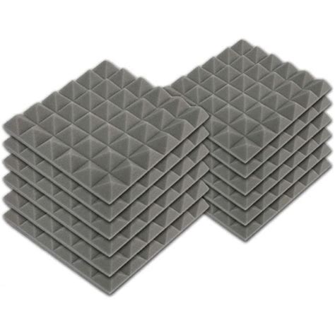 Lot de 12 carrés de Panneau Mural Acoustique pyramidale Home Studio