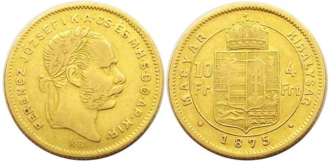 4 forint 1875 KB Ferenc József Zomi Numizmatika