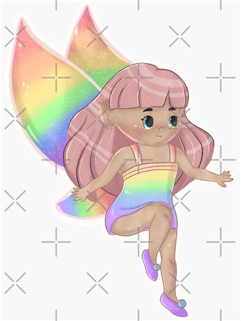 Rainbow Fairy Lgbtq Character For Pride Month Sticker By Rhi Graphics