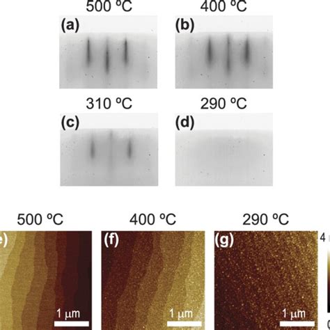 A D Rheed Patterns Of Bto Films Grown At Different Temperatures