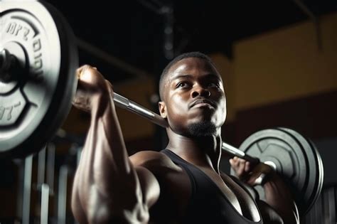 Premium AI Image | A man lifting weights in a gym