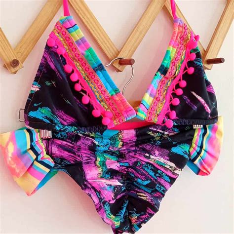 Traje De Ba O Triangulo Colores Talla L Bikini Somos Coquetas