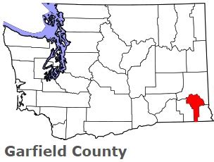 Garfield County on the map of Washington 2024. Cities, roads, borders ...