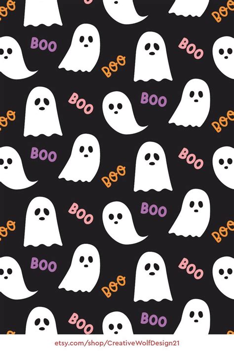 Cute Ghosts Digital Paper Pack Set Of 12 Halloween Patterns For