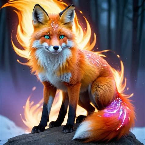 Fire Elemental Red Fox Feral Fox Kitsune Nine Tai