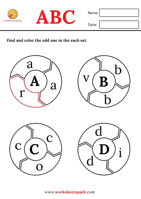 Find The Odd Letter Worksheetspack