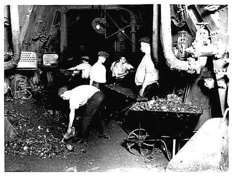 COAL WORKERS Boiler Room -A photograph shows one of the Titanic's coal ...