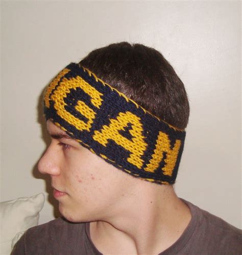 Hand Knit Headband Winter With Michigan Personalized T Etsy