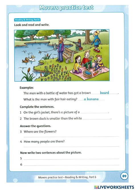 Movers Practice Test 1 Activity Live Worksheets