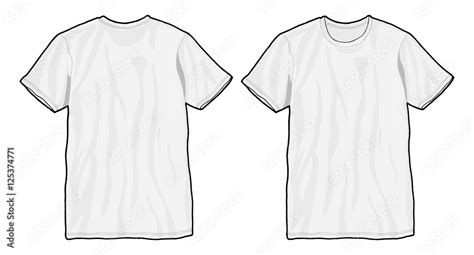 T Shirt Template White Unisex Blank T Shirt Illustration Template