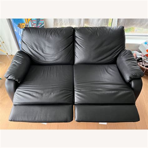 Ikea Tomback Black Leather Sofa Aptdeco