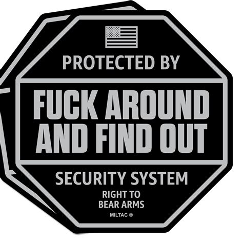 Snapklik FAFO Sticker FAFO Security Sign Warning Pack Protected By Fuck Around And