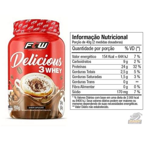 DELICIOUS 3 WHEY 900G FTW COMPRE AGORA NA EASY SUPLEMENTOS CURITIBA