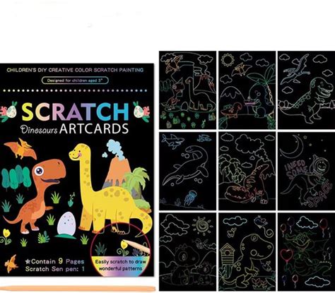 Scratch Art 9 In 1 Set Magic Kras Tekeningen Kraskaarten Krasfolie