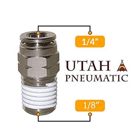 Utah Pneumatic Push To Connect Fittings Nickel Plated Brass Pc Male