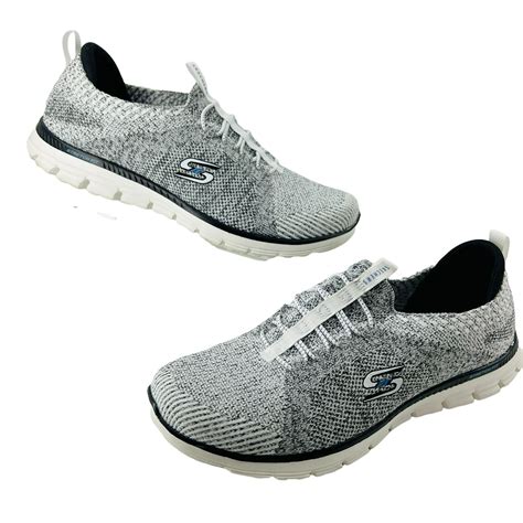 Skechers Luminate Slip On Sneaker Black White Womens … - Gem