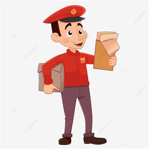 Postman Clipart An Cartoon Delivery Man With A Letter And Envelope